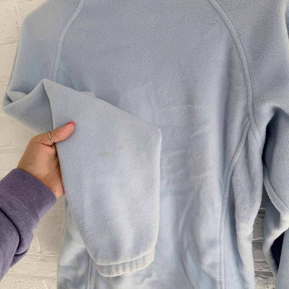 Columbia Women's Full Zip Fleece Jacket Light Blue Solid Long Sleeve Size Large - Picture 7 of 8